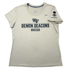 Women’s Nike Wake Forest Soccer TEAM ISSUED Demon Deacons Gold t-shirt size L